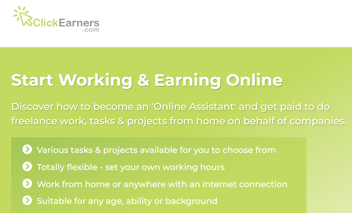 ClickEarners Review Your Path to WorkatHome Success? Earn From Home HQ